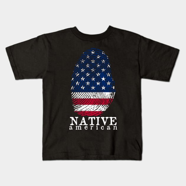 Native American Finger Print Kids T-Shirt by radeckari25